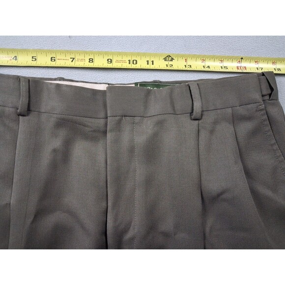 Eddie Bauer Men’s Stretch Waist Dress Pants 36x26 Wool Forest Green - Picture 10 of 13